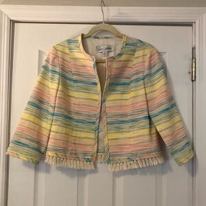 Sara Campbell Striped Multicolor Blazer Jacket